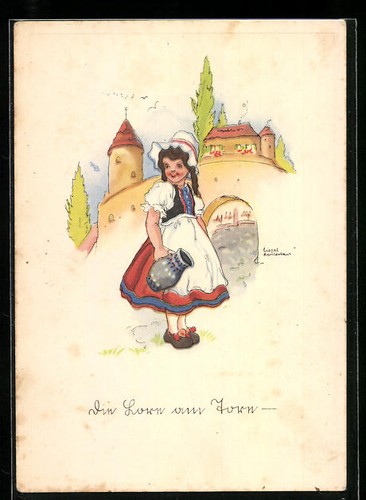 Künstler liesel - künstler-ak,