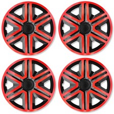 4x Radkappen Radblenden Radzierblenden Action 14 Zoll Rot Schwarz Set für Toyota
