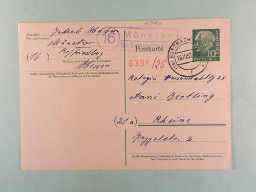 Bund ganzsache landpoststempel - bund,