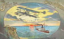Flieger Flugzeug Doppeldecker Pilot  Reisen Raddampfer Luftfahrt Pionier Rügen