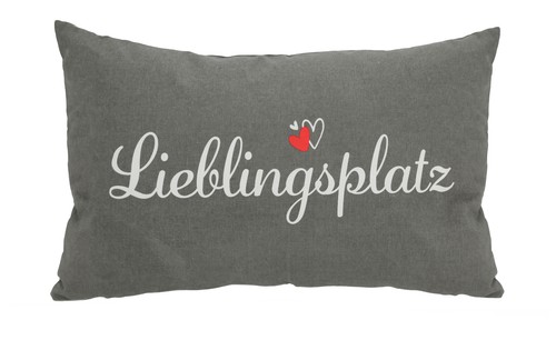 Kissen lieblingsplatz grau - kissen,