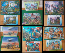 6 x Dinosaurier Puzzle T-Rex Jurassic Park Ravensburger Schmid Clement WIE NEU !