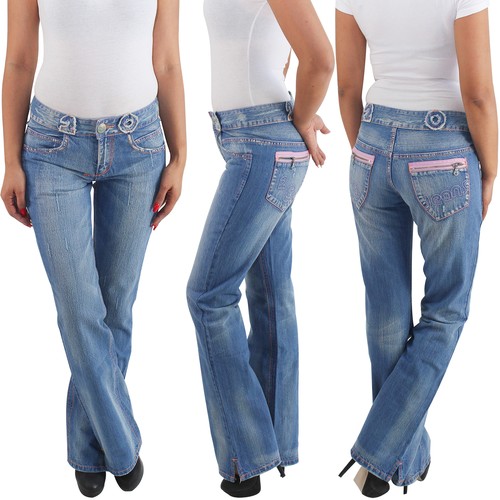 Damen bootcut hose hüfthose - bootcut,