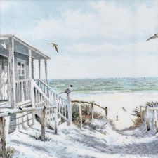 1 Deko Wandfliese Strandhaus Meer Möwen Maritim Dekobild Handarbeit Mitbringsel