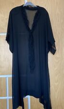 Elena Grunert Tunika Bluse 44 schwarz durchsichtig extravagant