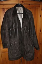 Herren Lederjacke, Braun, Gr. 48 (Maße wie Gr. 56), lang, solide Qualität