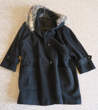 Damen Mantel schwarz Damenmantel Wollmantel 42 grau rein Schurwolle New Fast C&A