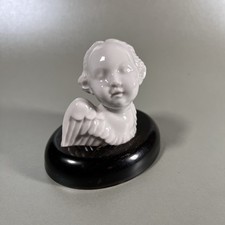 Früher Engel Büste Augarten Porzellan Figur Wien mit Sockel alt antik