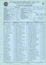 Datenblatt Einstelldaten