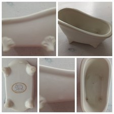 Seifenschale - in Form einer Badewanne - weiß - Keramik