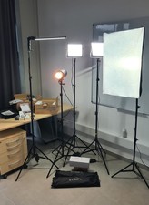 Fotostudio Technik Set 3x NEEWER N-250W RT-16  NL 480 LED 5x Stative Lichtboxen