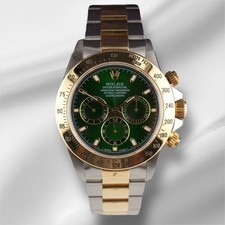 Rolex Daytona Kosmografie 40mm 18k / Stahl Herren Auster Grün Dial Uhr 16523