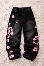 Baggy Jeans Hose mit Aufdruck