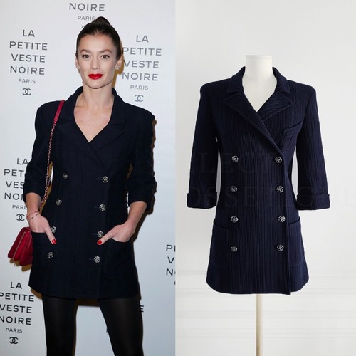 Chanel 13p navy tweed double - chanel,