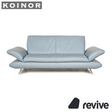 Koinor Rossini Leder Zweisitzer Hellblau Blau manuelle Funktion Sofa Couch