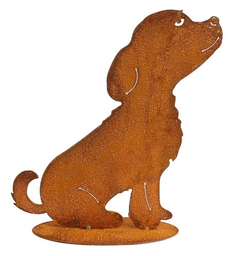 Rost gartenfigur hund - rost, sitzend
