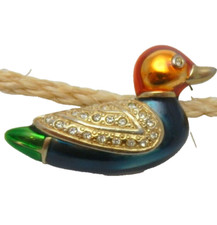 alte Emaille Brosche Ente