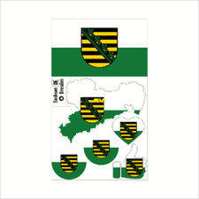 Sachsen Sticker-Set – Flagge, Karte, Herz, Support u. mehr! 6 Stk.