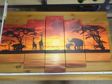 5teiliges Wandbild  Afrika