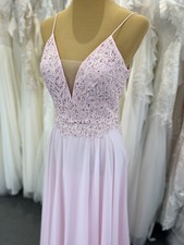 Brautkleid 36/38 S/M Neu Standesamt Abendkleid Rosa Spitze Glitzer Chiffon Sexy