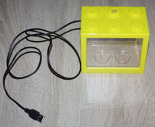Aquarium, Mini (12x10x8cm), gelb, USB-Anschluss, LED, unbenutzt