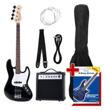 B-WARE E-Bass Set komplett Bass Amp Gurt Kabel Plektrum Bassgitarre Single-Coils