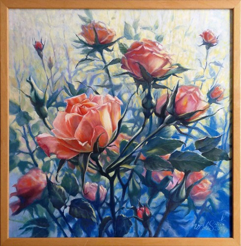 Gemälde rosen 5x52 - "rosen", cm
