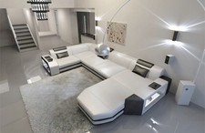Wohnlandschaft Leder Sofa