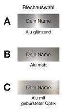 Klingelschild Aluminium Metall Briefkastenschild Namensschild Alu Schild  Gravur