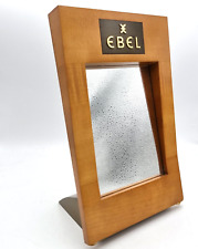 Toller original EBEL Juwelier Uhren Kosmetik Spiegel 30cm hoch Holz Messing