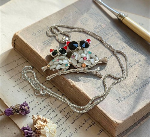 Kette lang strass eulen - kette,