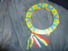 Wooden Tambourin / Tamburin Holz grün/blau 