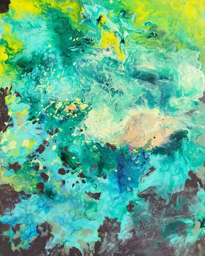 Abstraktes acrylgemälde fluid - acrylgemälde,