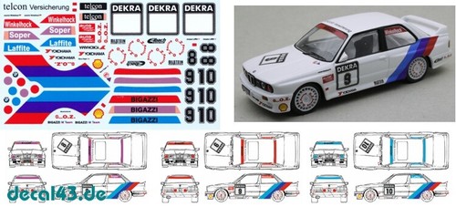 Decal bmw m3 e30 - 1/43,