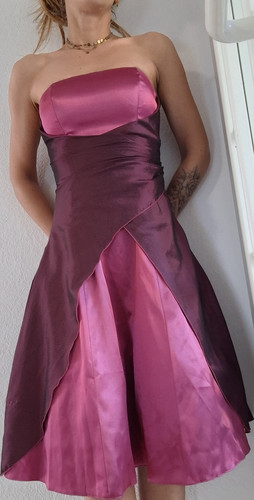 Linien kleid satin bordeaux - a-linien-kleid,