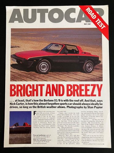 Fiat test x19 autocar - fiat, x1/9