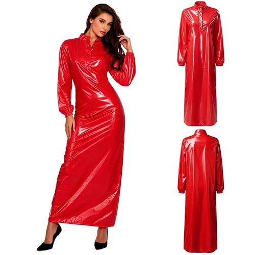 Damen wetlook kleid pvc - de,