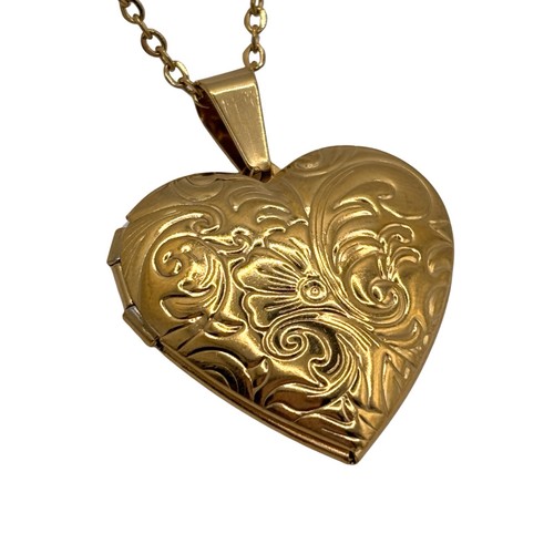 Herz medaillon kette gold - herz,