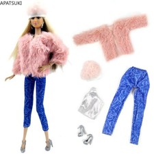 Rosa pelz kleidung set für - pelz,