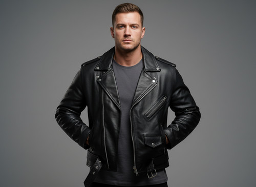 Ramoneska leder herren biker - ramoneska,