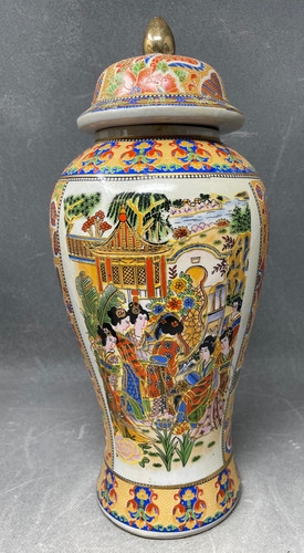 Asiatika große deckelvase - asiatika,