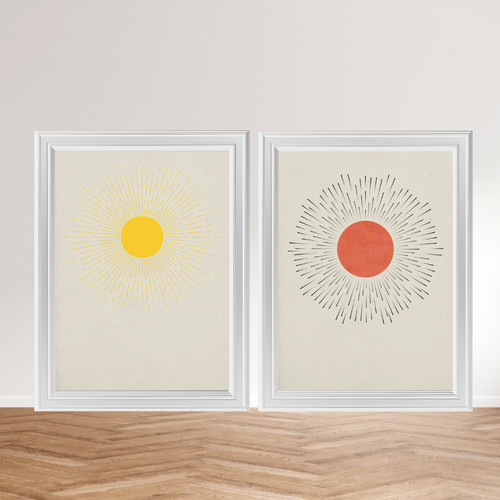 Minimal sonne poster set - set, a4