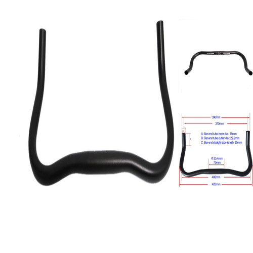 Upanbike bullhorn lenker - lenker, 25,4