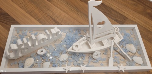 Tablett maritim deko weiß - tablett,
