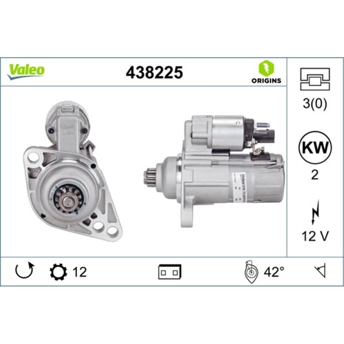 Starter valeo 438225 für seat - valeo,