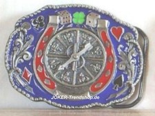 Gürtelschnalle Poker Skat Glücksspiel Gambler Buckle Metall