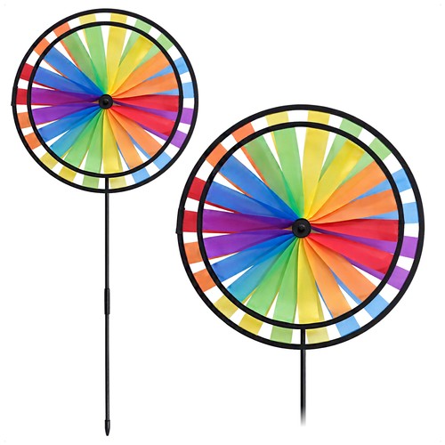 Windrad regenbogen bunt - 2x,