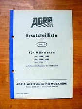 Agria Mähantriebe Ersatzteilliste Mähwerk Mähantrieb 1600 2600 1700
