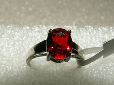 Edelstein Ring Silber pl . mit GRANAT CZ   Gr. 7   NEU!