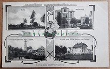 Untermeitingen Gasthaus Schule u. Villa Baron von Imhof historische AK 1913